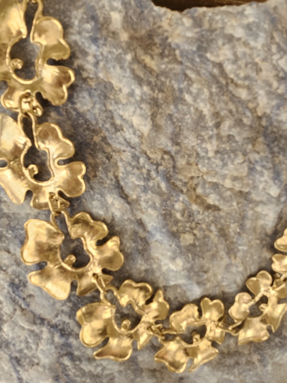 Gold Floral Link Necklace - Women Jewelry